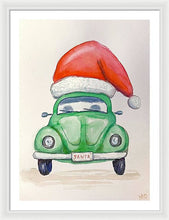 Santa Hat Green VW  - Framed Print