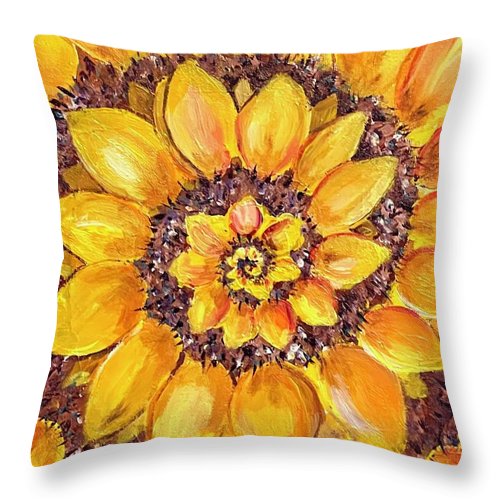Fibonacci Sunflower - Throw Pillow