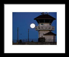 Full moon over HB Pier - Framed Print
