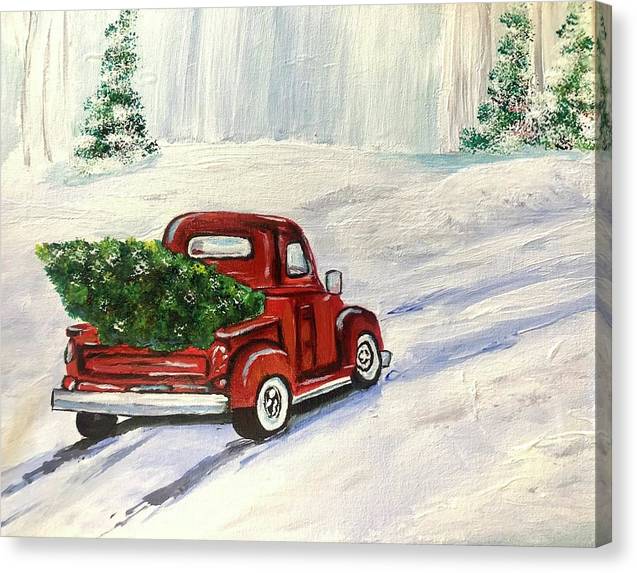 Gathering the Christmas Tree - Canvas Print