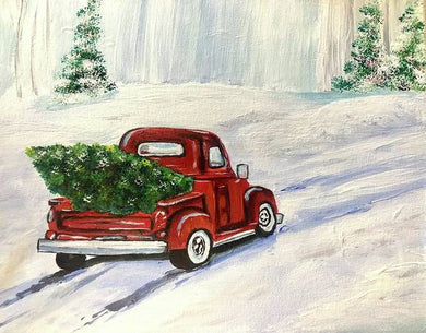 Gathering the Christmas Tree - Art Print
