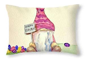 Happy Easter Gnome - Throw Pillow