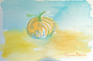 Soft Watercolor Pumpkin - Greeting Card