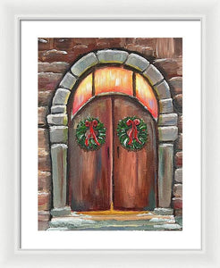 Let the warmth of Christmas invite you in.  - Framed Print