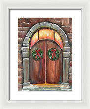 Let the warmth of Christmas invite you in.  - Framed Print