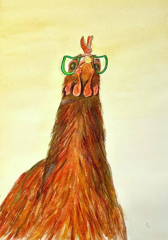 Maxine -the silly Chicken -  Art Print