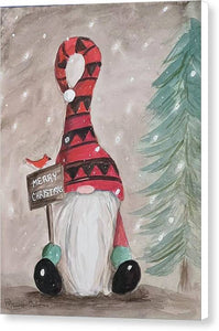 Merry Christmas Gnome - Canvas Print