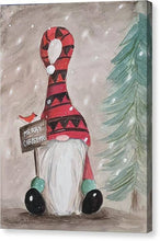 Merry Christmas Gnome - Canvas Print