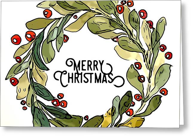 Merry Christmas Wreath - Greeting Card