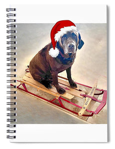 Miss Sadie on a Sled - Spiral Notebook