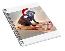 Miss Sadie on a Sled - Spiral Notebook