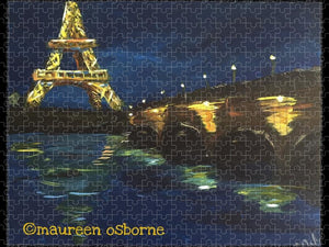 Paris, Eiffel Tower at Night - Puzzle