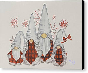 Red Check Gnomes - Canvas Print