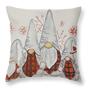 Red Check Gnomes - Throw Pillow