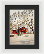 Red Covered Bridge - Framed Print
