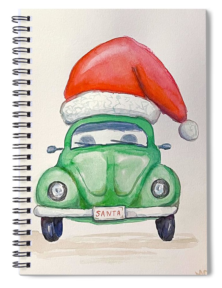 Santa Hat Green VW  - Spiral Notebook