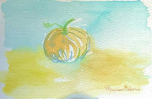 Soft Watercolor Pumpkin - Art Print