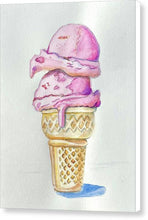 Strawberry Ice Cream Cone - Canvas Print