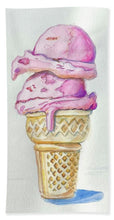 Strawberry Ice Cream Cone - Beach Towel