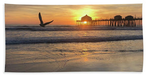 Sunset Huntington Beach - Beach Towel