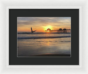 Sunset Huntington Beach - Framed Print