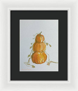 Three pumpkins  - Framed Print