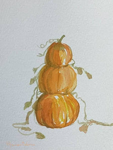 Three pumpkins  - Art Print